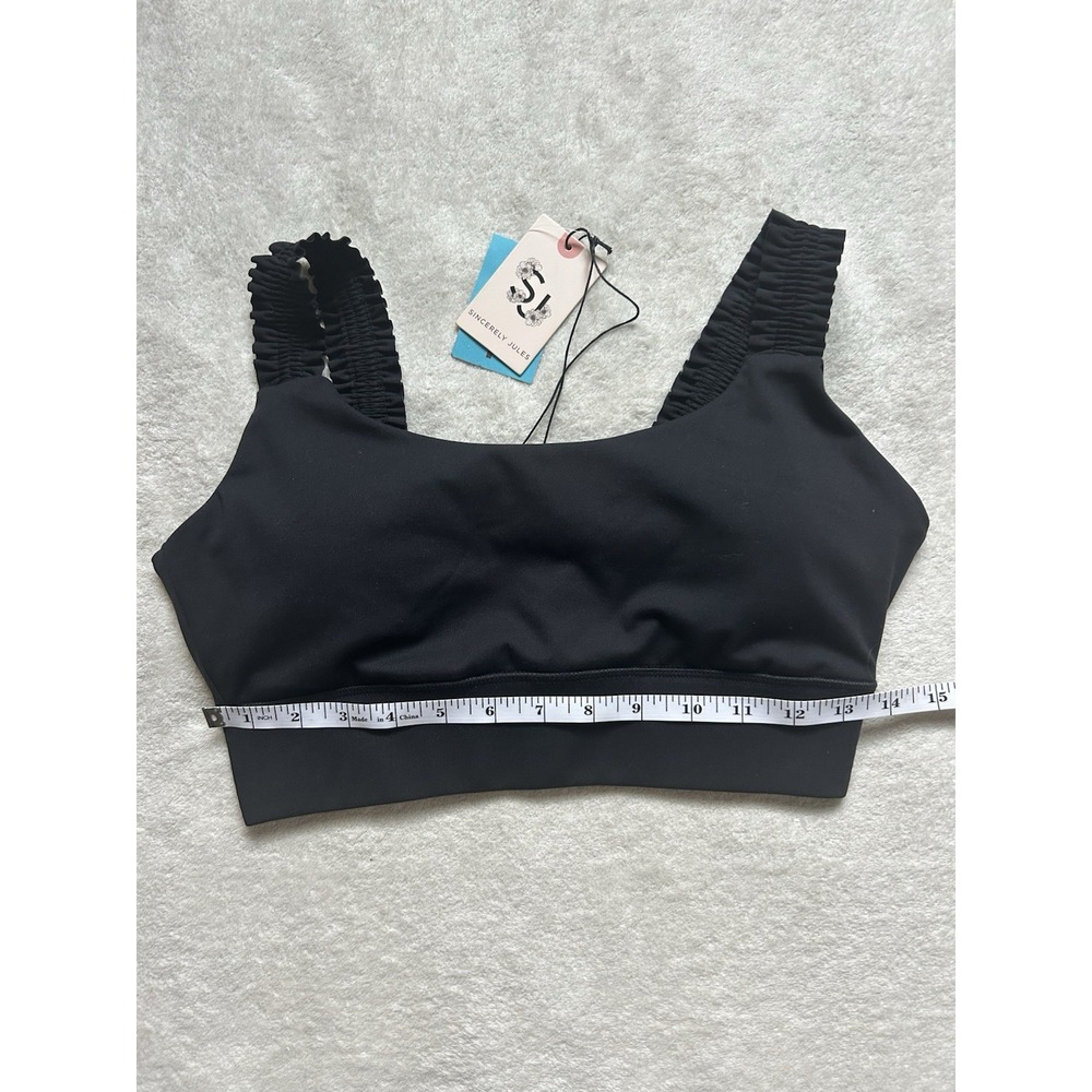 NWT Sincerely Jules women's active bra black size M Lounge Cozy New